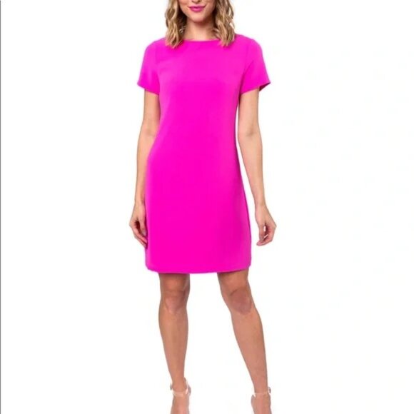 JB by Julie Brown Dresses & Skirts - Julie Brown Everest Mini Shift Dress 2 Short Sleeves Bright Hot Pink